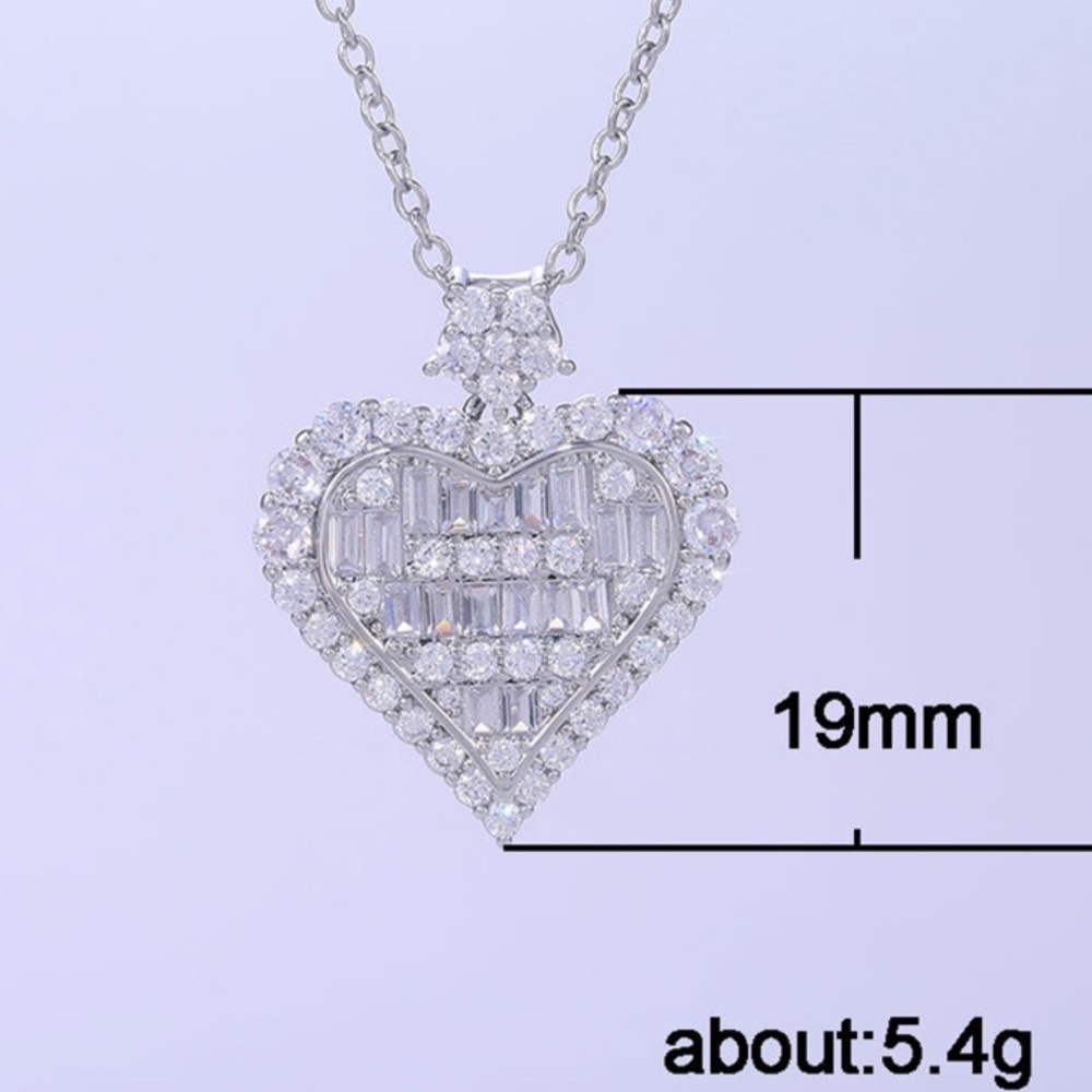 NEW 925 STERLING SILVER DIAMOND PENDANT NECKLACE - Picture 6 of 8